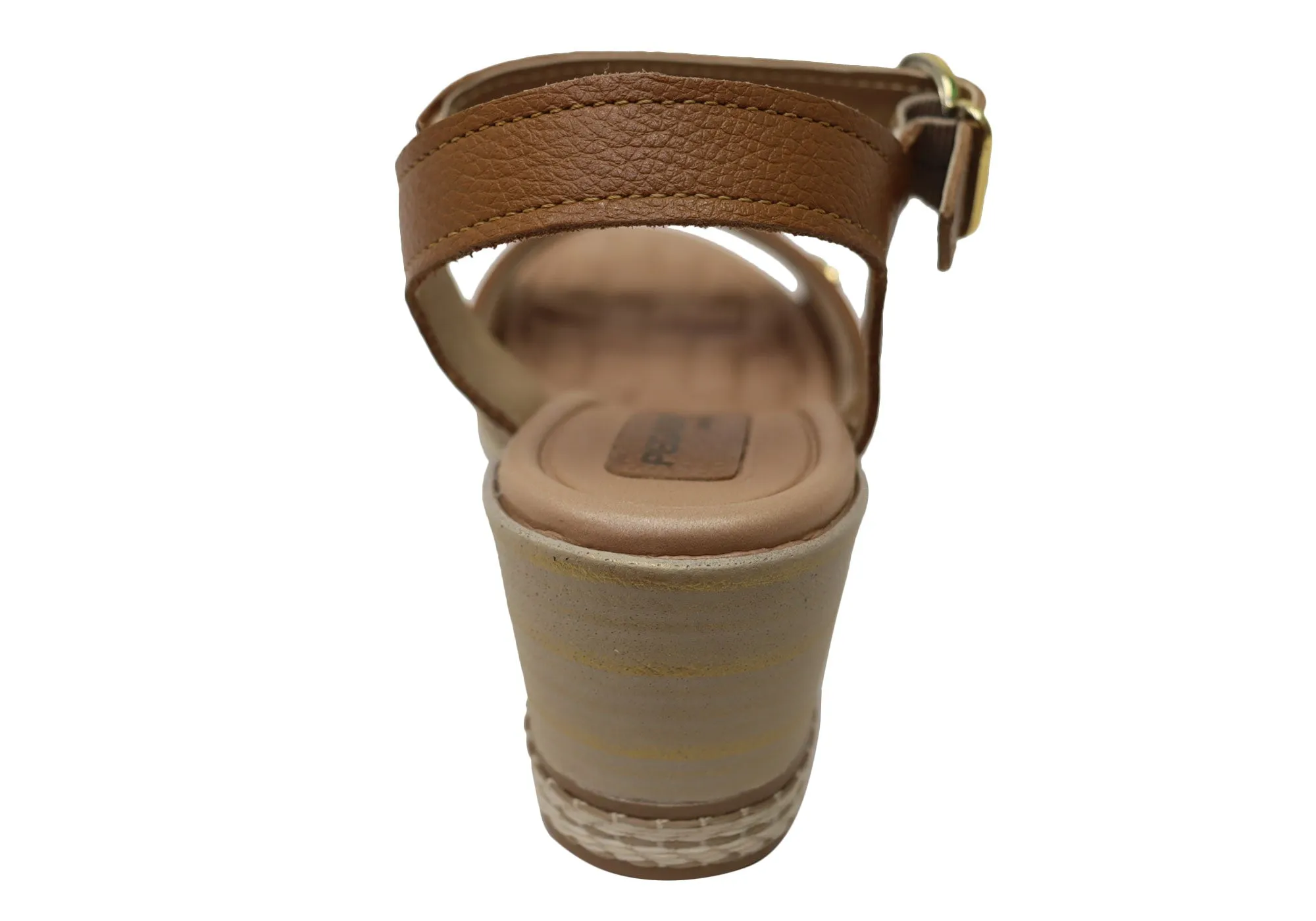 Pegada Jeevany Damen Brasilianische Bequeme Keilabsatz Sandalen aus Leder Pegada Schuhe