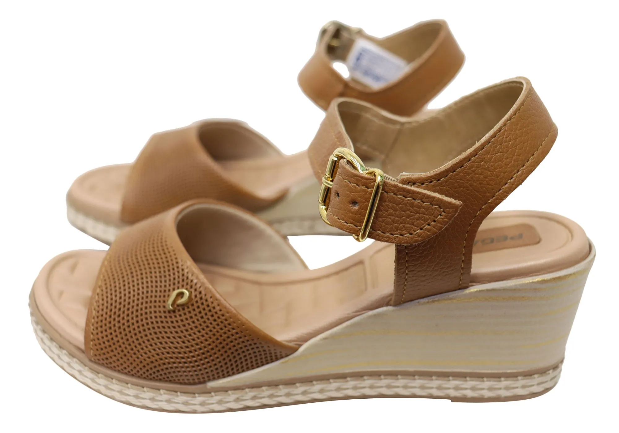 Pegada Jeevany Damen Brasilianische Bequeme Keilabsatz Sandalen aus Leder Pegada Schuhe