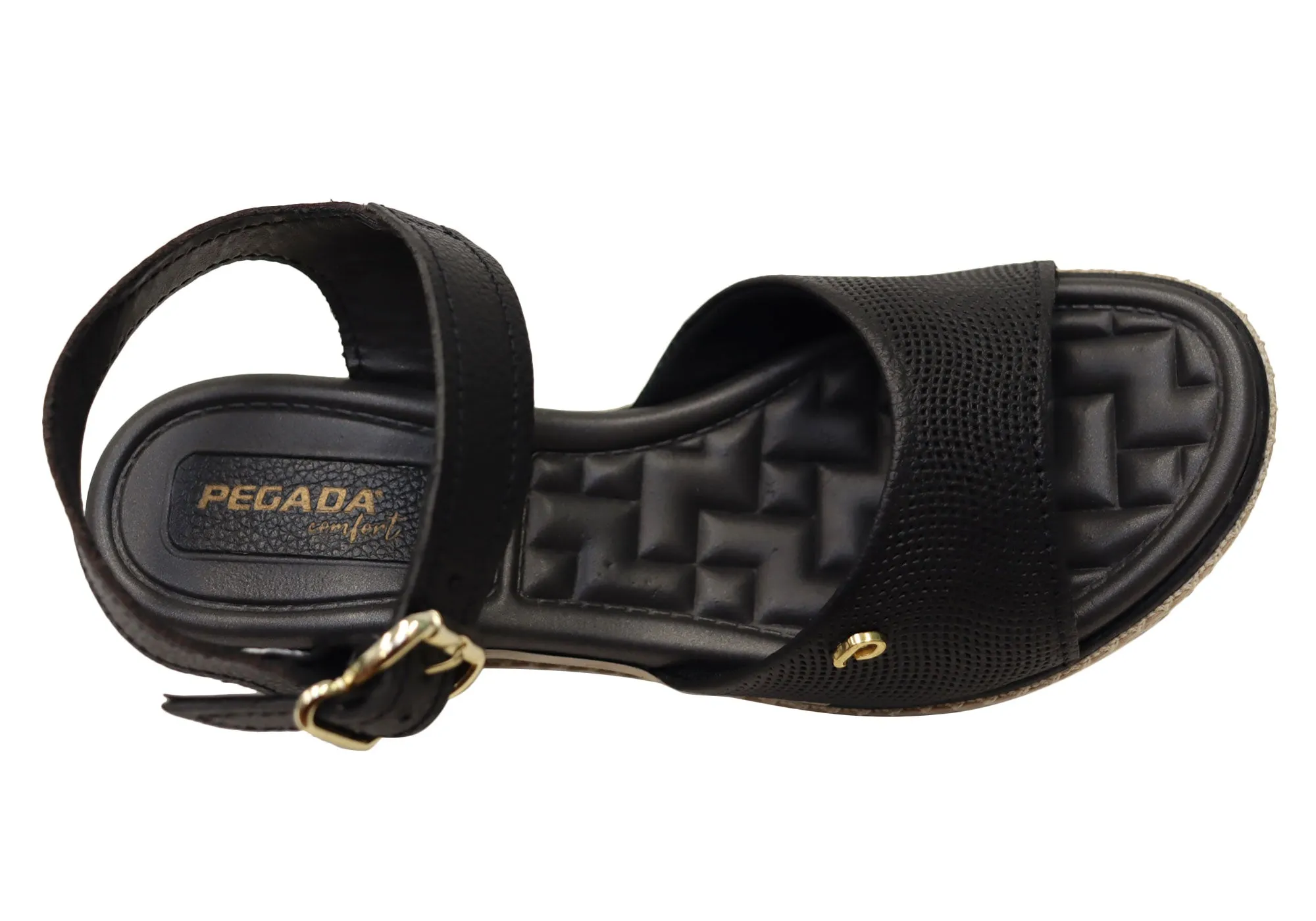 Pegada Jeevany Damen Brasilianische Bequeme Keilabsatz Sandalen aus Leder Pegada Schuhe