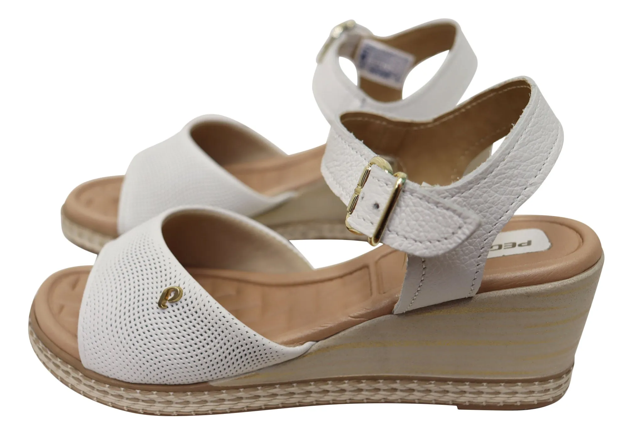Pegada Jeevany Damen Brasilianische Bequeme Keilabsatz Sandalen aus Leder Pegada Schuhe