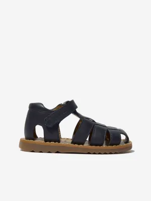 Pom D'Api Kinder-Lederschuh Waff Papy Sandalen in Marineblau