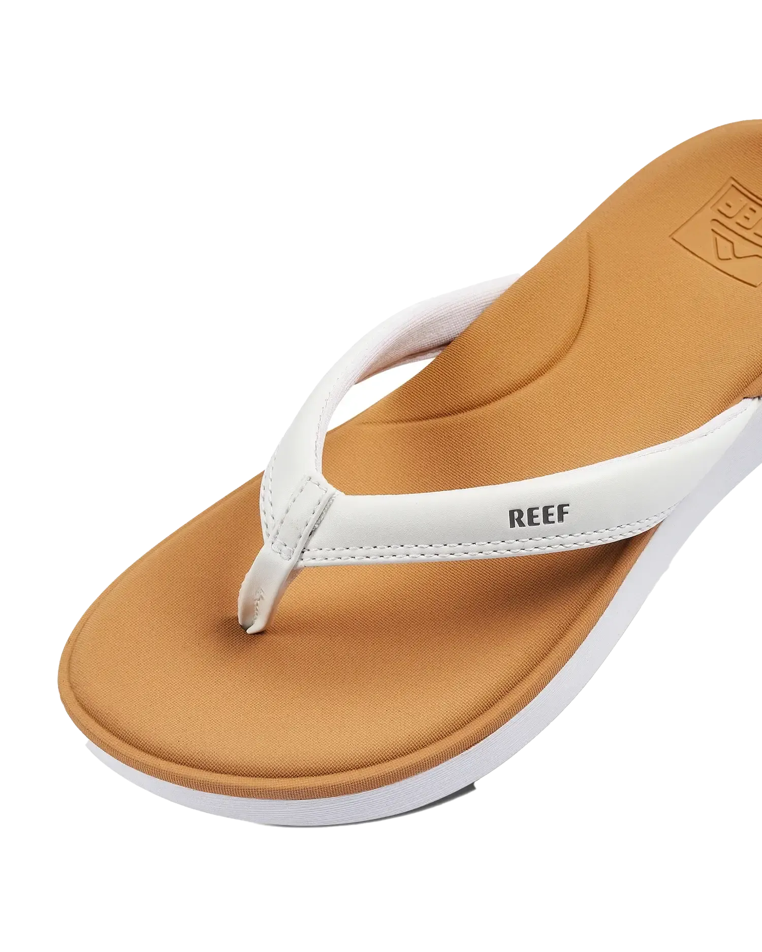Reef Shoes Cushion Cloud Flip Flops in Weiß & Hellbraun