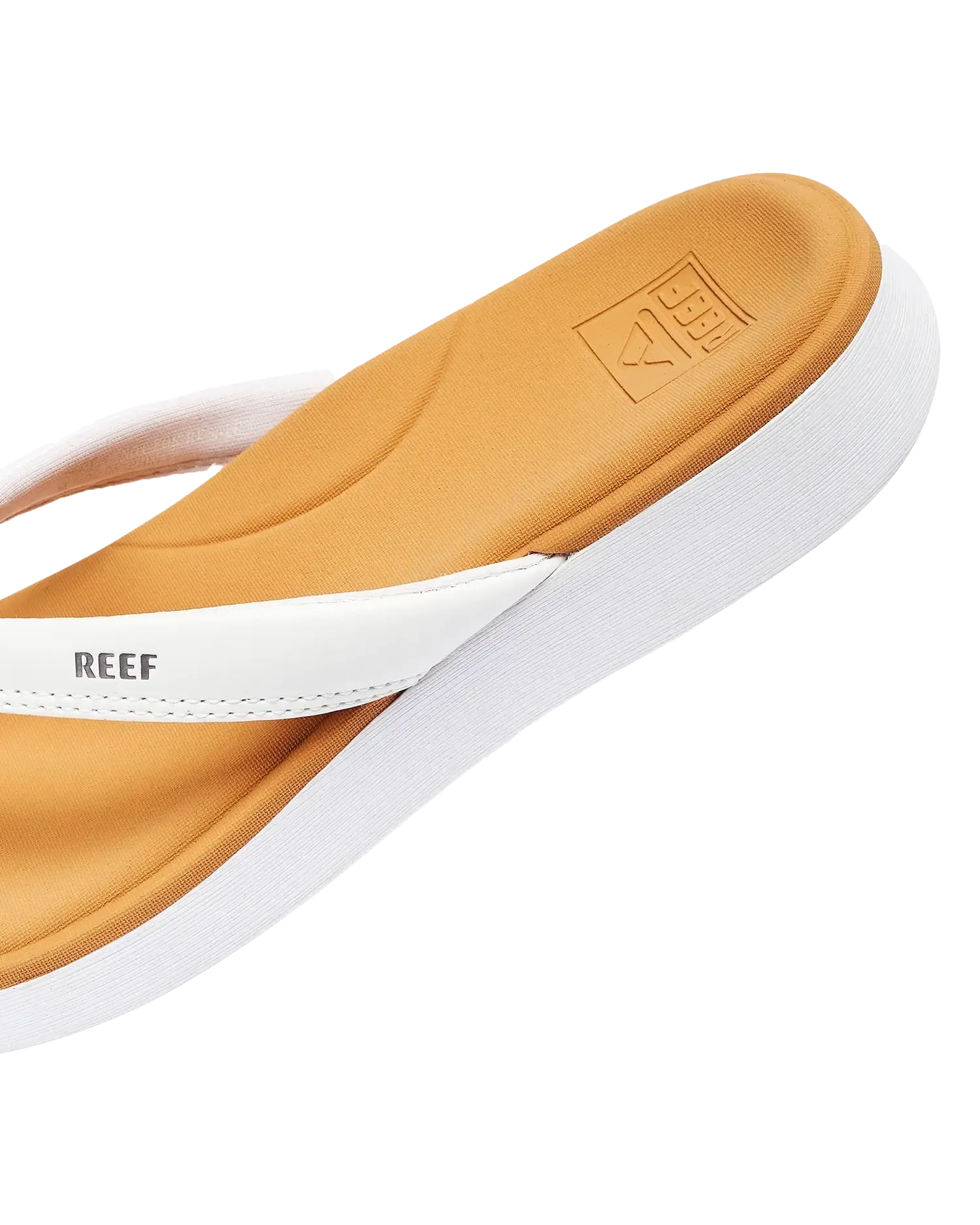 Reef Shoes Cushion Cloud Flip Flops in Weiß & Hellbraun