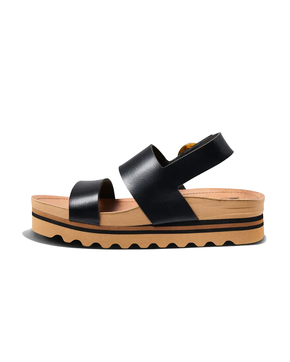 Reef Shoes Vista Hi Schnalle Sandalen in Schwarz & Braun