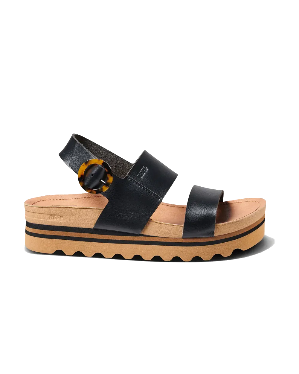 Reef Shoes Vista Hi Schnalle Sandalen in Schwarz & Braun