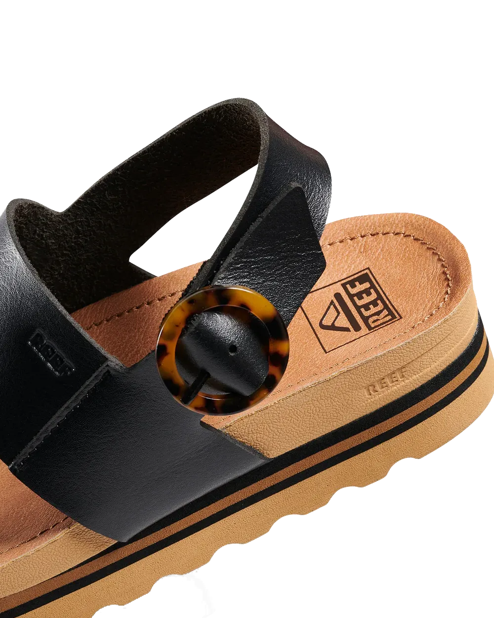 Reef Shoes Vista Hi Schnalle Sandalen in Schwarz & Braun