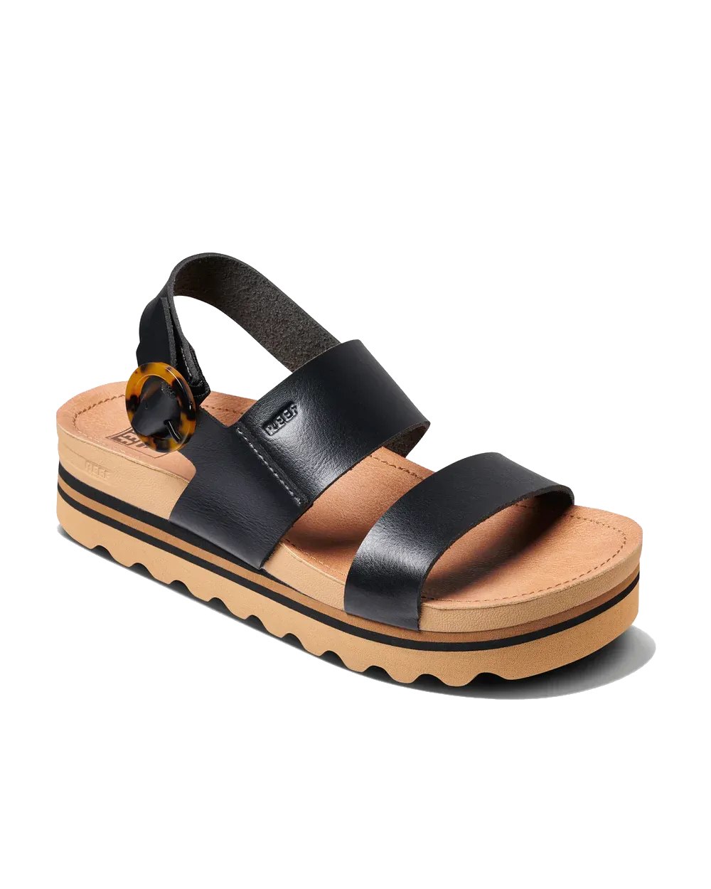 Reef Shoes Vista Hi Schnalle Sandalen in Schwarz & Braun