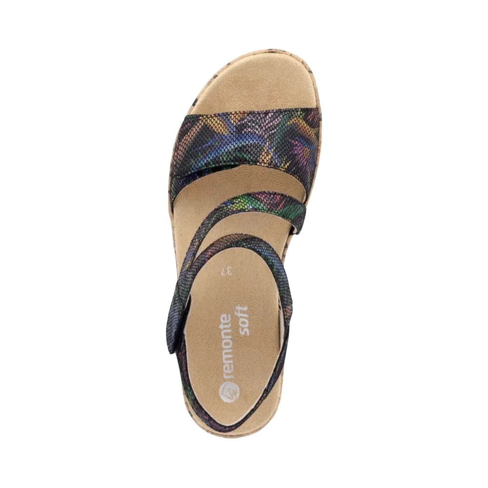 Remonte Damen Jocelyn 60 Sandale in Schwarz Multicolor
