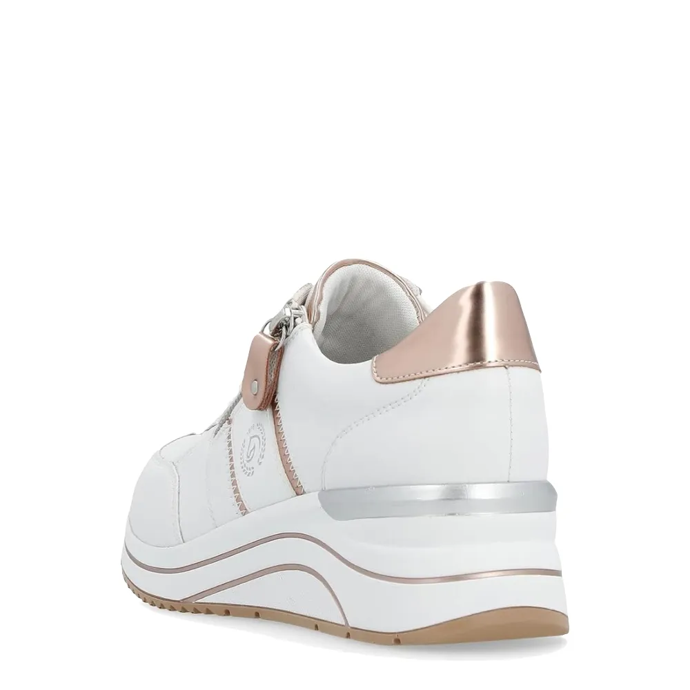 Remote Women's Eleni 04 Keil-Sneaker in Weiß-Kombination