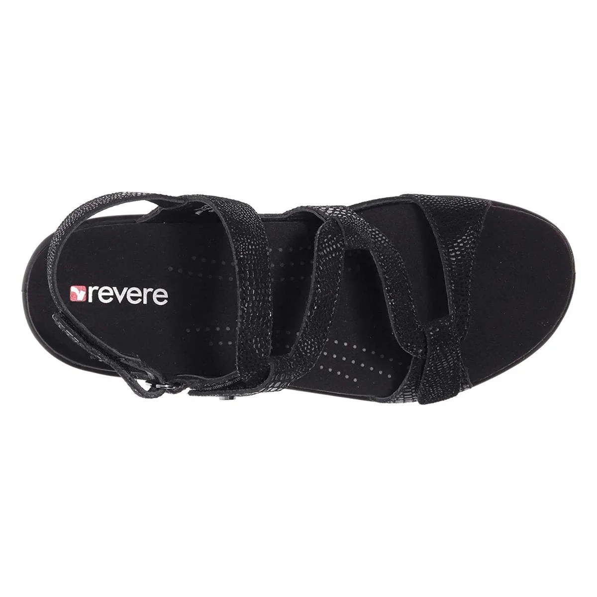 Revere Damen Miami Schwarz Echsenleder