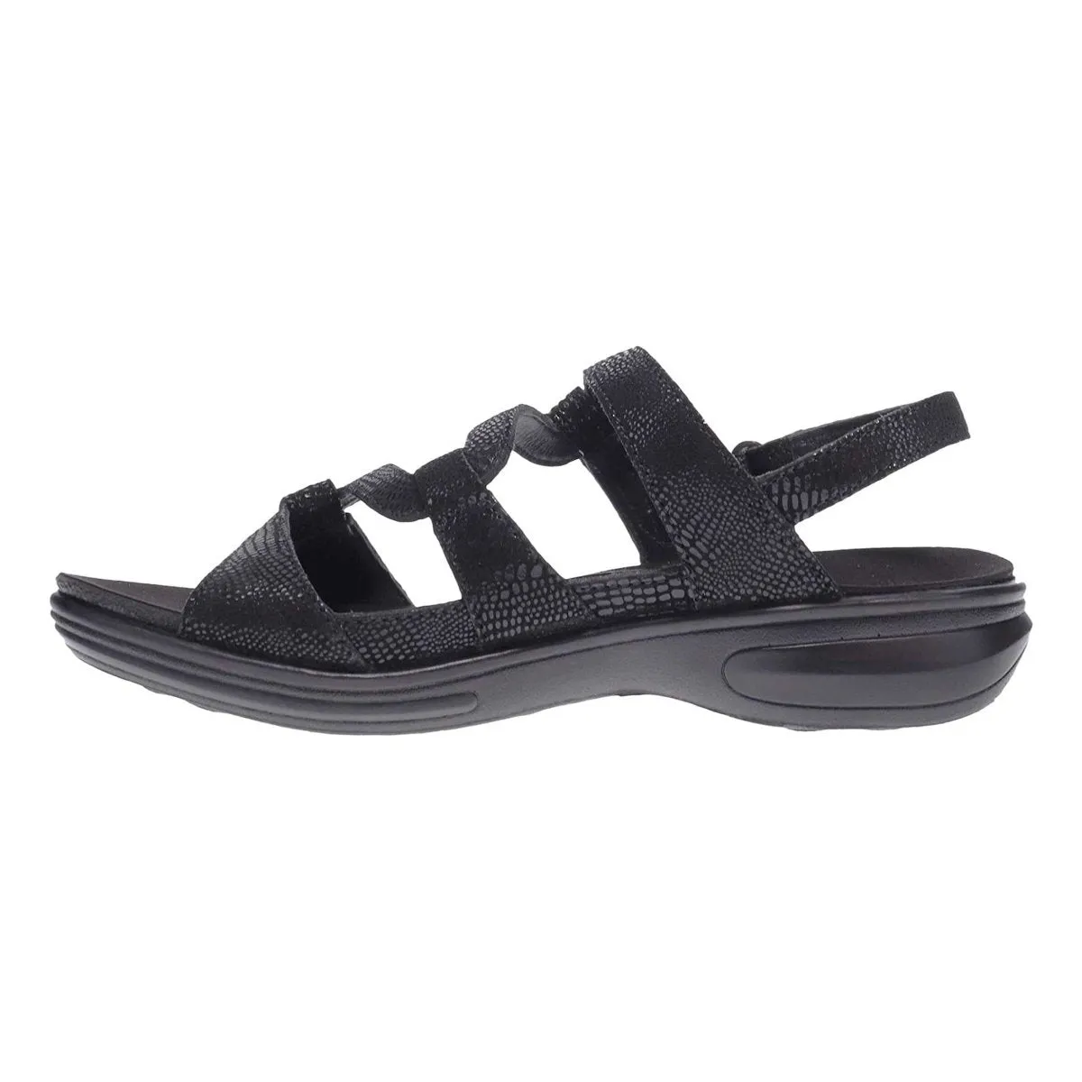 Revere Damen Miami Schwarz Echsenleder