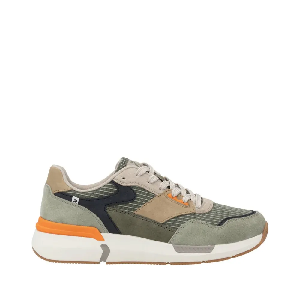 Rieker Herren Justus 02 Sneaker in Pistazie/Pazifik/Olive