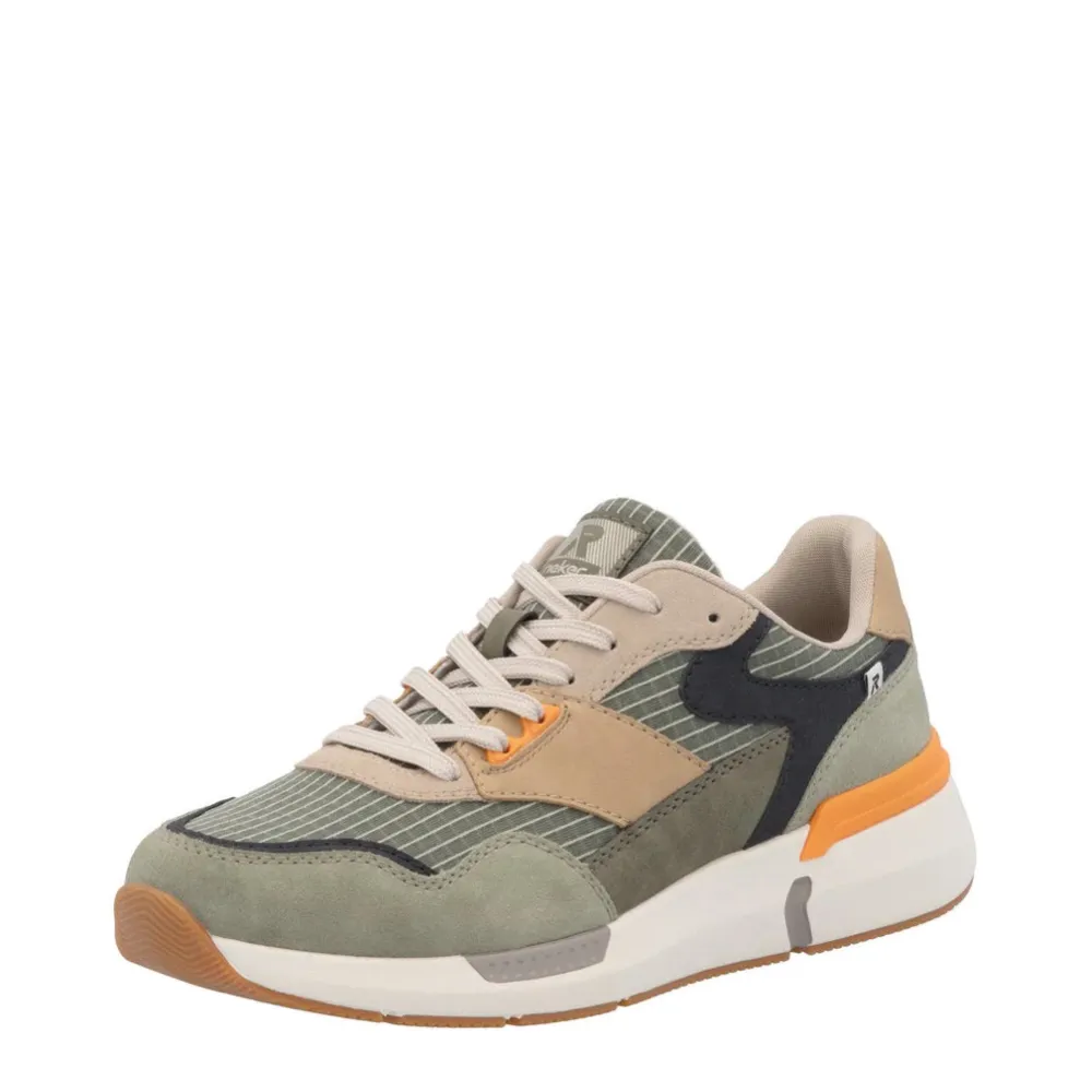 Rieker Herren Justus 02 Sneaker in Pistazie/Pazifik/Olive