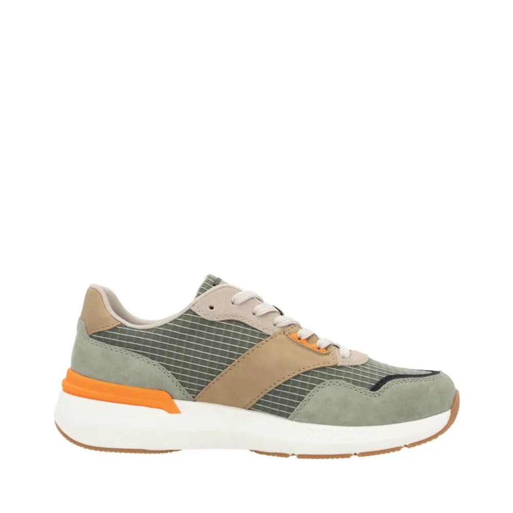 Rieker Herren Justus 02 Sneaker in Pistazie/Pazifik/Olive