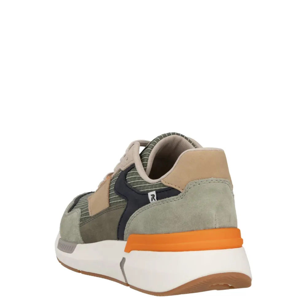 Rieker Herren Justus 02 Sneaker in Pistazie/Pazifik/Olive