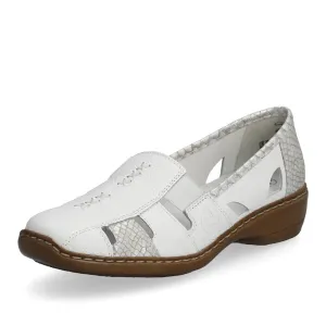 Rieker Schuhe 41385-80 Weiß Slip-On