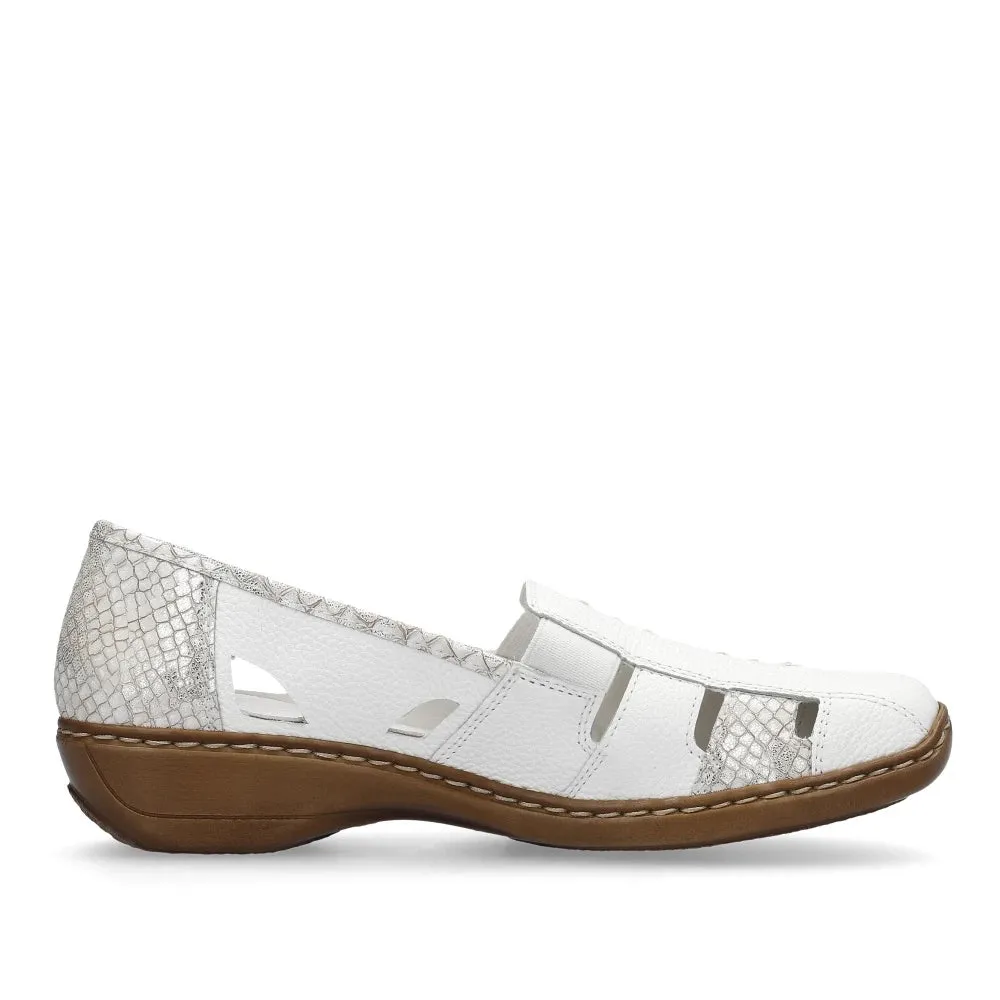 Rieker Schuhe 41385-80 Weiß Slip-On