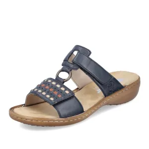 Rieker Schuhe 60842-14 Marineblau Mehrfarbig Klettverschluss Schlapfen