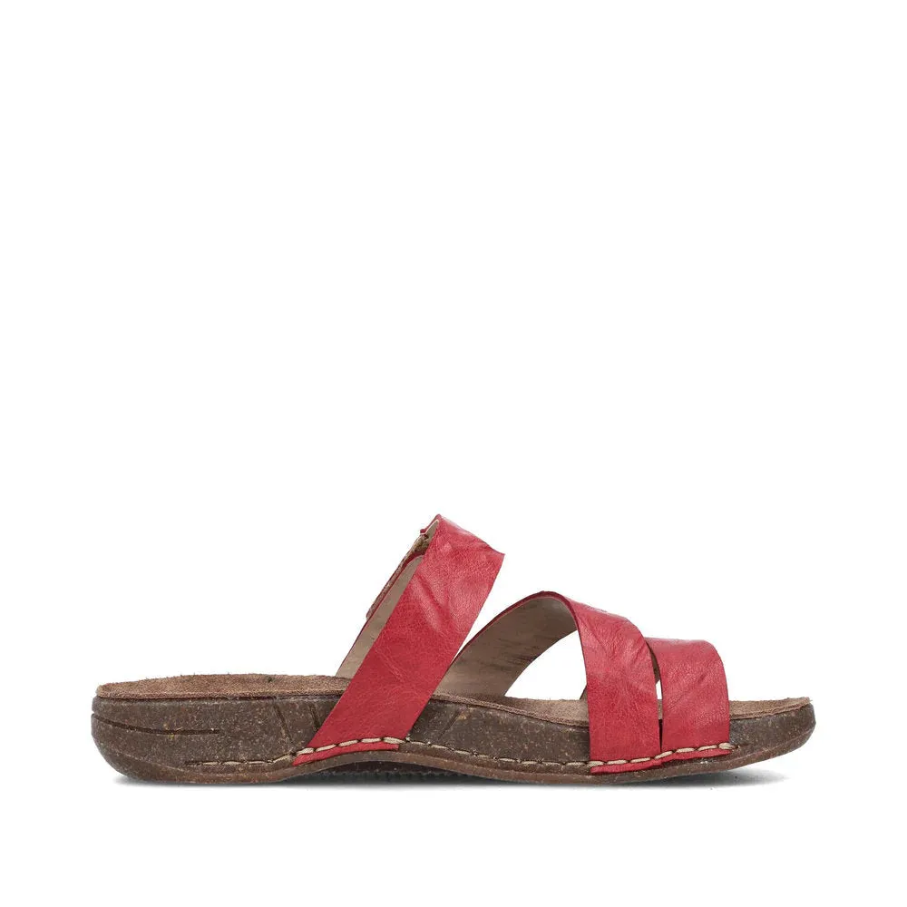 Rieker Schuhe 61450-33 Roter Klettverschluss-Slide