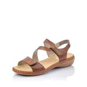 Rieker Schuhe 659C7-24 Braun verstellbar mit Klettverschluss