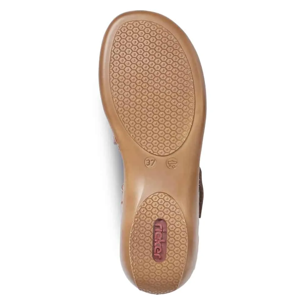 Rieker Schuhe 659C7-24 Braun verstellbar mit Klettverschluss