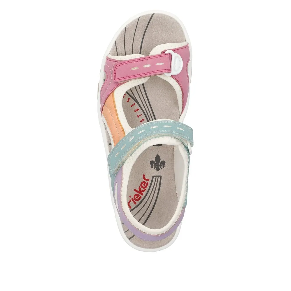 Rieker Schuhe 68866-92 Klettverschluss Retro Mehrfarbig