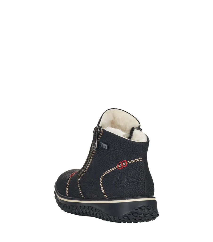 Rieker Schuhe L4270-00 Schwarz Reißverschluss RTex