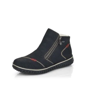 Rieker Schuhe L4270-00 Schwarz Reißverschluss RTex