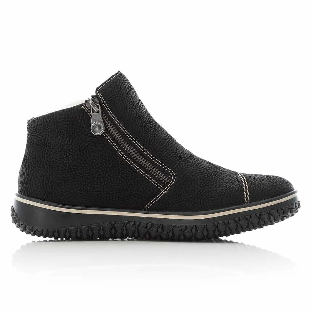 Rieker Schuhe L4270-00 Schwarz Reißverschluss RTex
