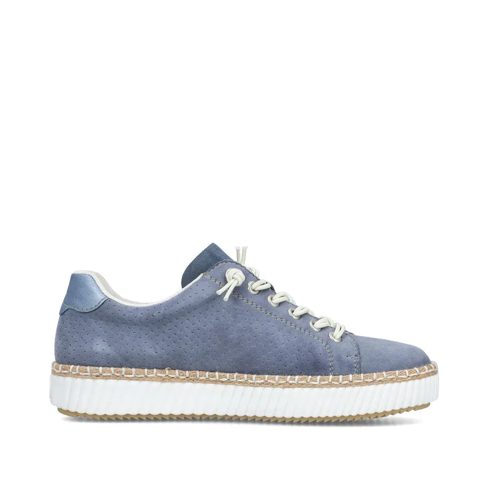 Rieker Schuhe M2940-10 Denim Blue Bungee/Seitlicher Reißverschluss