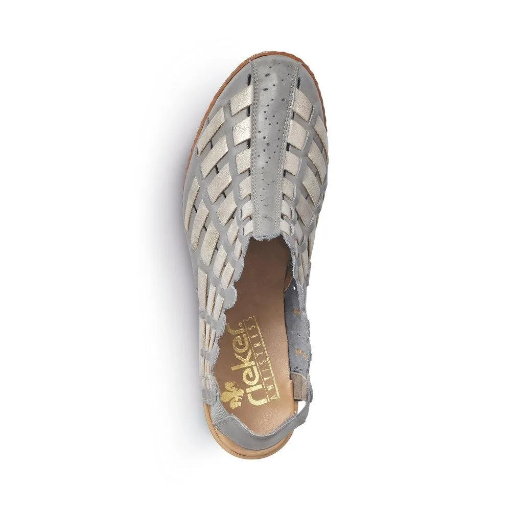 Rieker Damen 46778-13 Sina Blau/Zinn