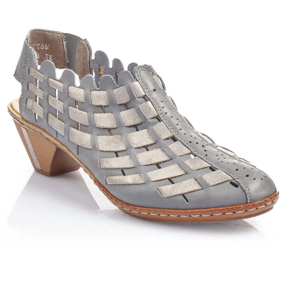 Rieker Damen 46778-13 Sina Blau/Zinn