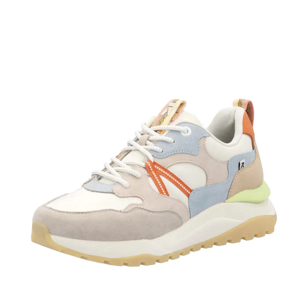 Rieker Damen Akilah 01 Sneaker in Eisberg/Schmutzigweiß/Hellrosa