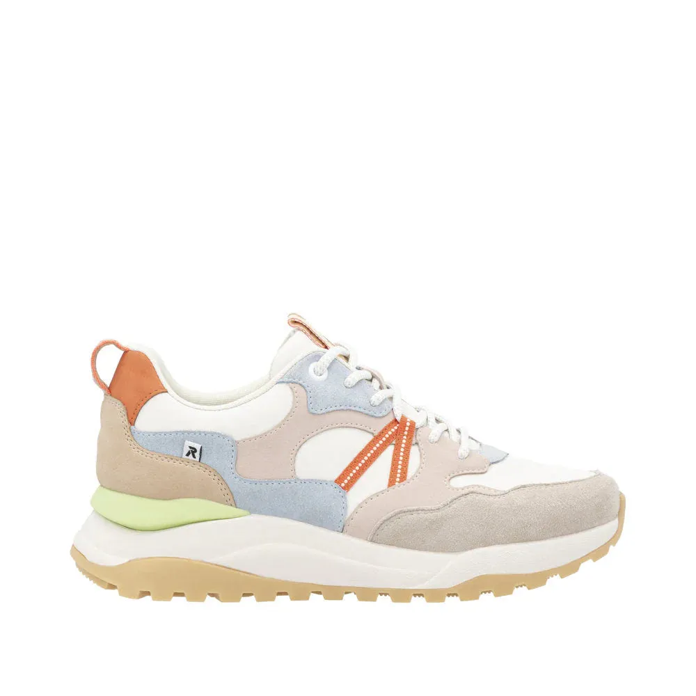 Rieker Damen Akilah 01 Sneaker in Eisberg/Schmutzigweiß/Hellrosa