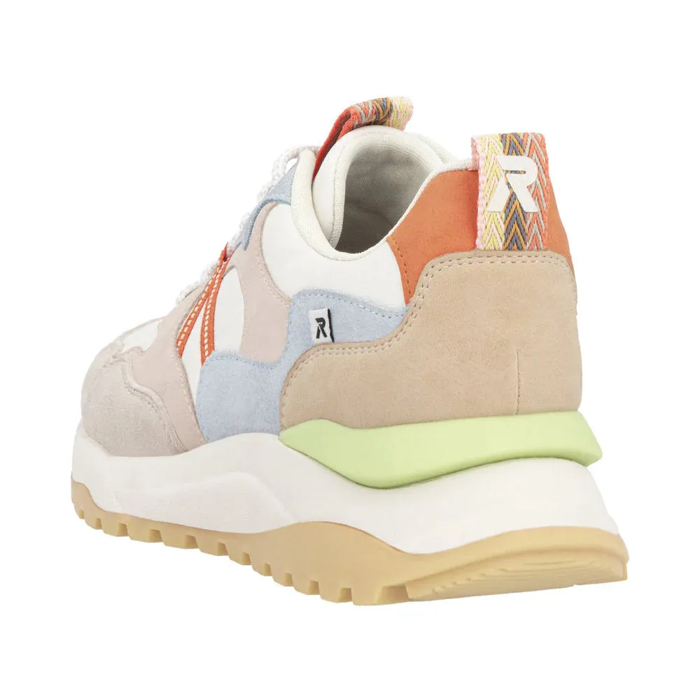 Rieker Damen Akilah 01 Sneaker in Eisberg/Schmutzigweiß/Hellrosa