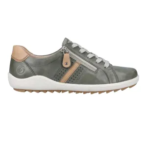 Rieker Damen R1432-52 Grün/Weiß Leder