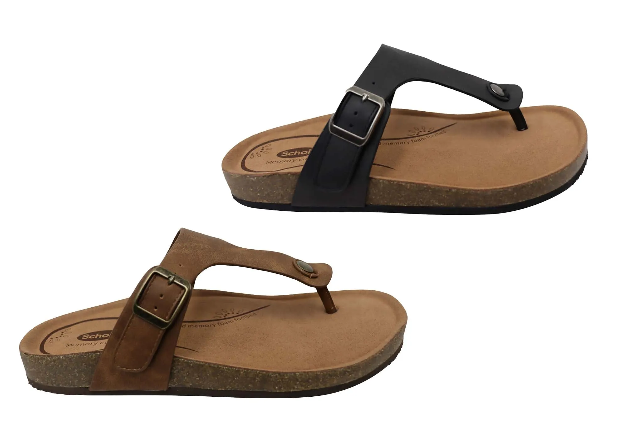 Scholl Orthaheel Brittany Damen Bequeme Zehensteg-Sandalen Scholl Orthaheel Schuhe