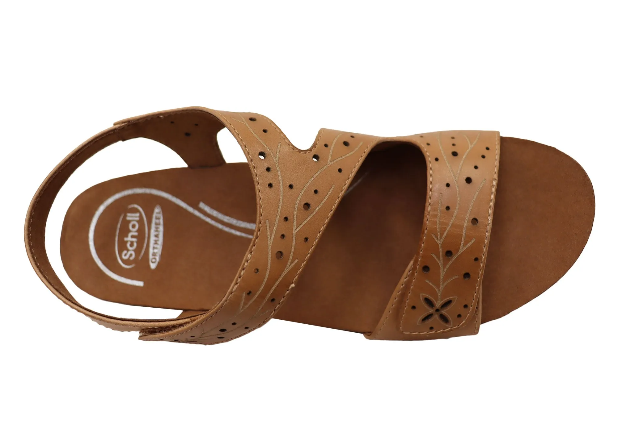 Scholl Orthaheel Jenna Damen Bequeme Ledersandalen mit Keilabsatz Scholl Orthaheel Schuhe