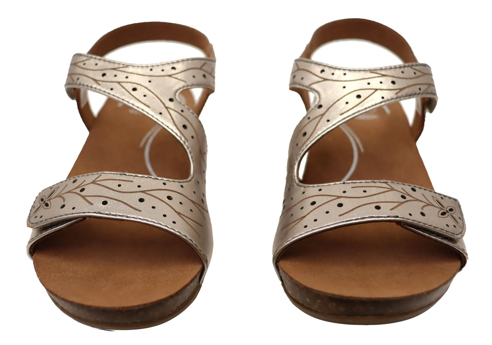 Scholl Orthaheel Jenna Damen Bequeme Ledersandalen mit Keilabsatz Scholl Orthaheel Schuhe