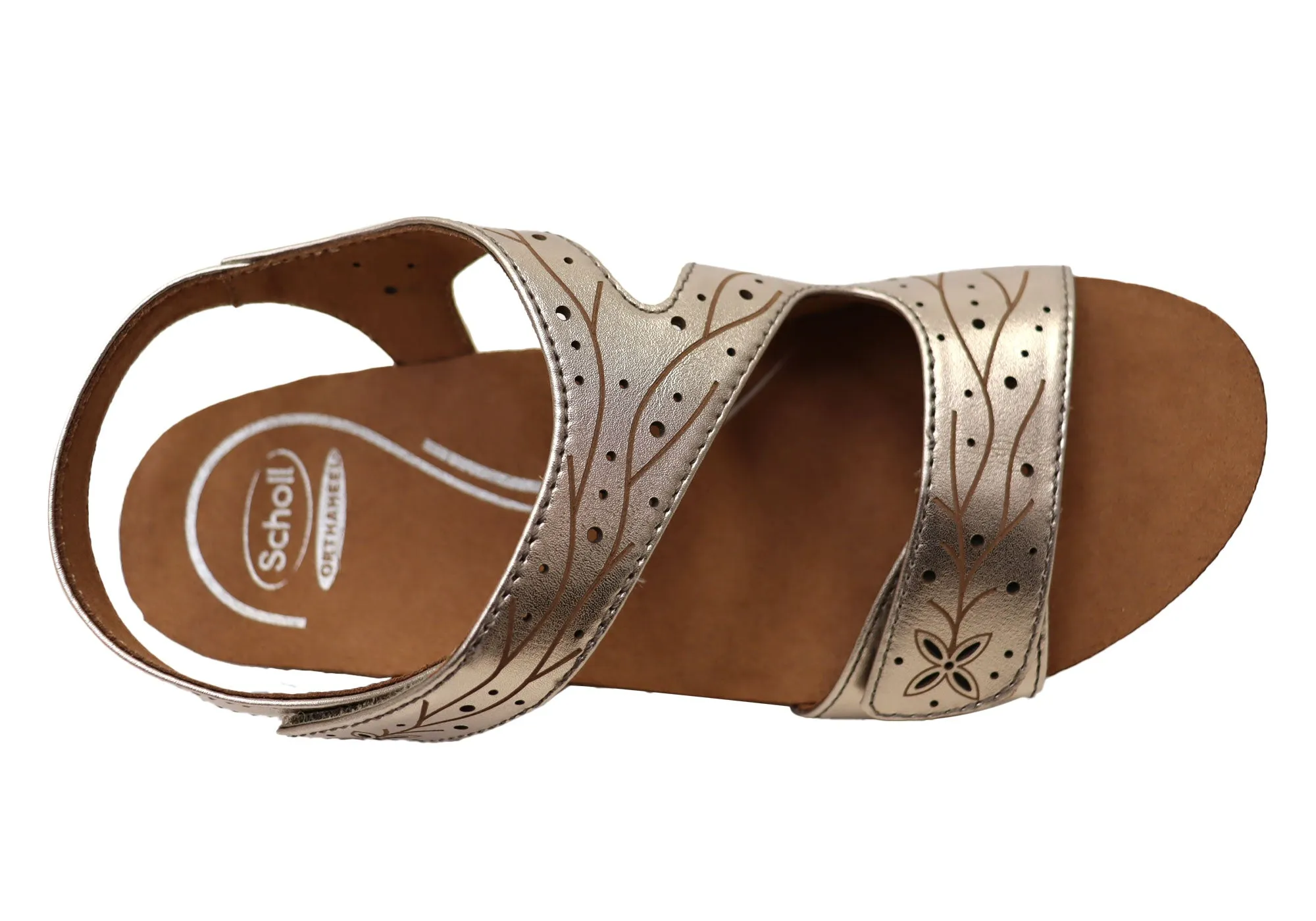 Scholl Orthaheel Jenna Damen Bequeme Ledersandalen mit Keilabsatz Scholl Orthaheel Schuhe