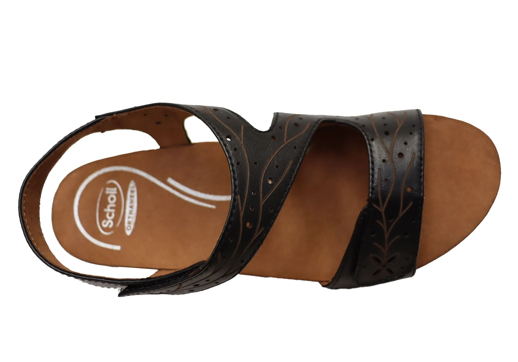 Scholl Orthaheel Jenna Damen Bequeme Ledersandalen mit Keilabsatz Scholl Orthaheel Schuhe