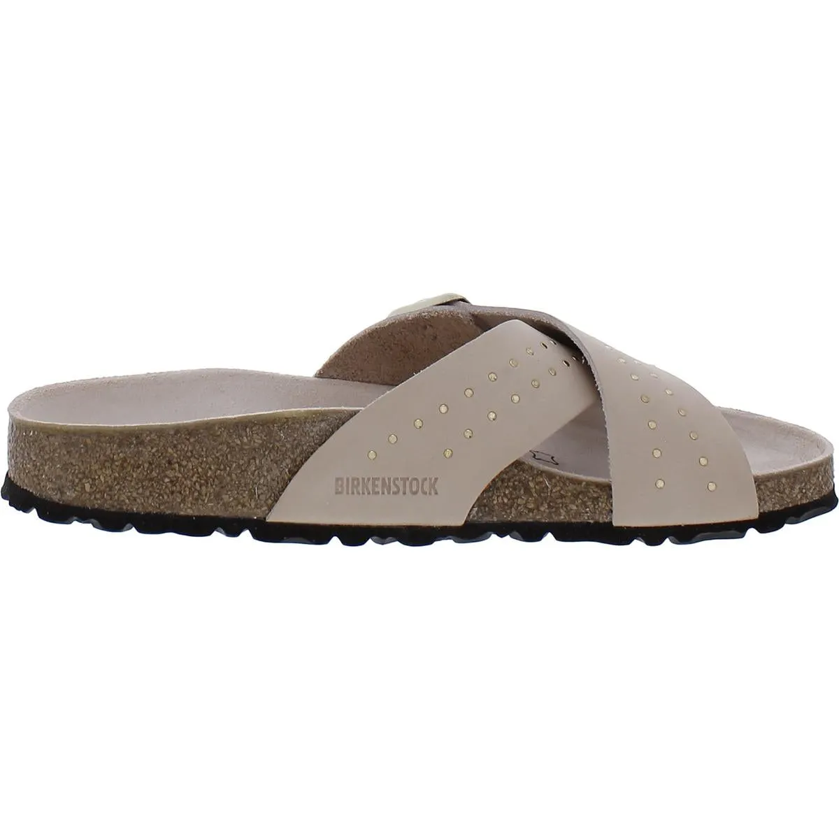 Siena Rivets Damen Nubuck Fußbett Schlupfsandalen
