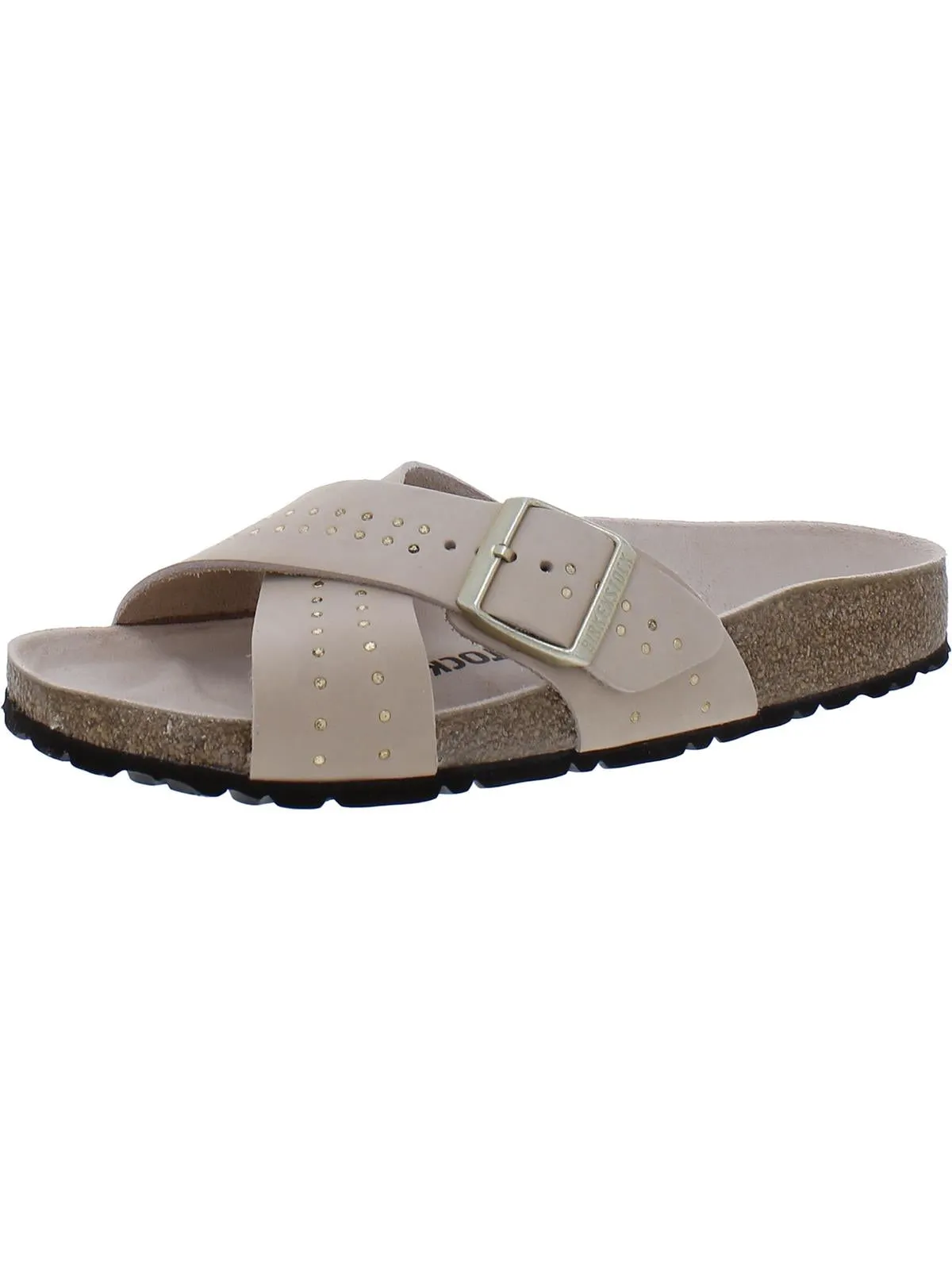 Siena Rivets Damen Nubuck Fußbett Schlupfsandalen