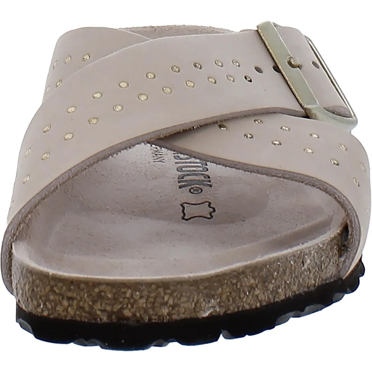 Siena Rivets Damen Nubuck Fußbett Schlupfsandalen