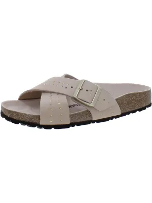 Siena Rivets Damen Nubuck Fußbett Schlupfsandalen