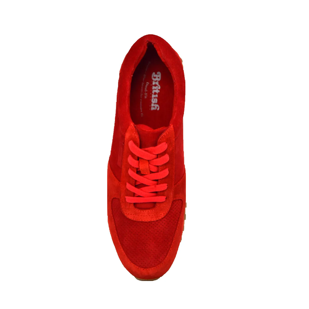 Surry Rot Wildleder Sneaker - Handgefertigte Britische Kollektion für täglichen Luxus