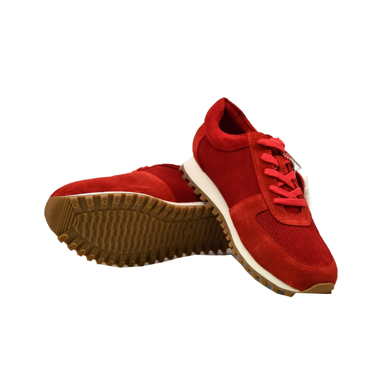 Surry Rot Wildleder Sneaker - Handgefertigte Britische Kollektion für täglichen Luxus
