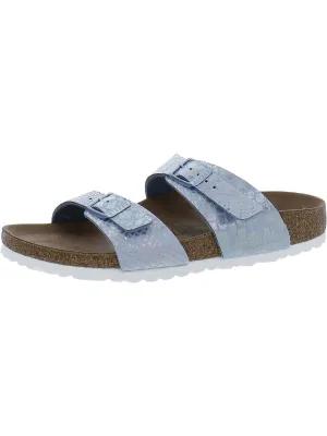 Sydney BS Damen Kunstleder Metallic Schlupfsandalen