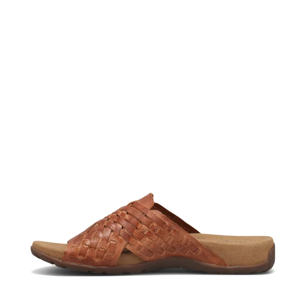 Taos Damen Guru Gewebter Leder-Slide-Sandalette in Honigbraun