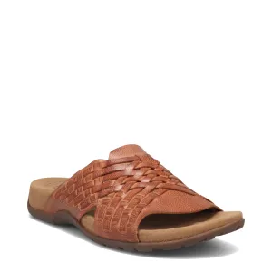 Taos Damen Guru Gewebter Leder-Slide-Sandalette in Honigbraun
